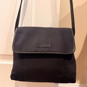 Coach Black Crossbody Bag - neoprene with Classic Leather Trim with COA